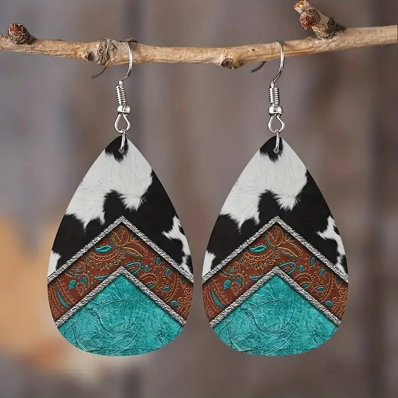 Cow print Turquoise Earrings