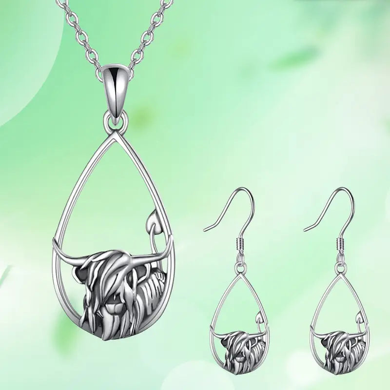Teardrop Highland Cow Set