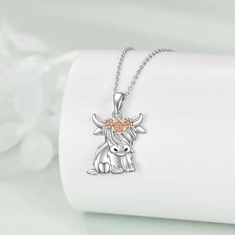 Floral Cow Necklace