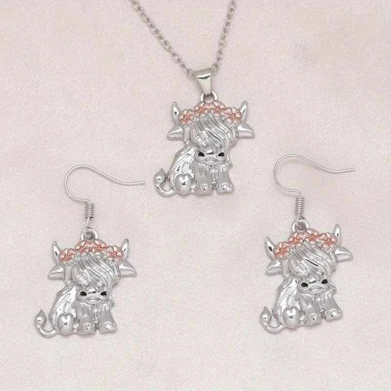 Floral Highland Cows Set