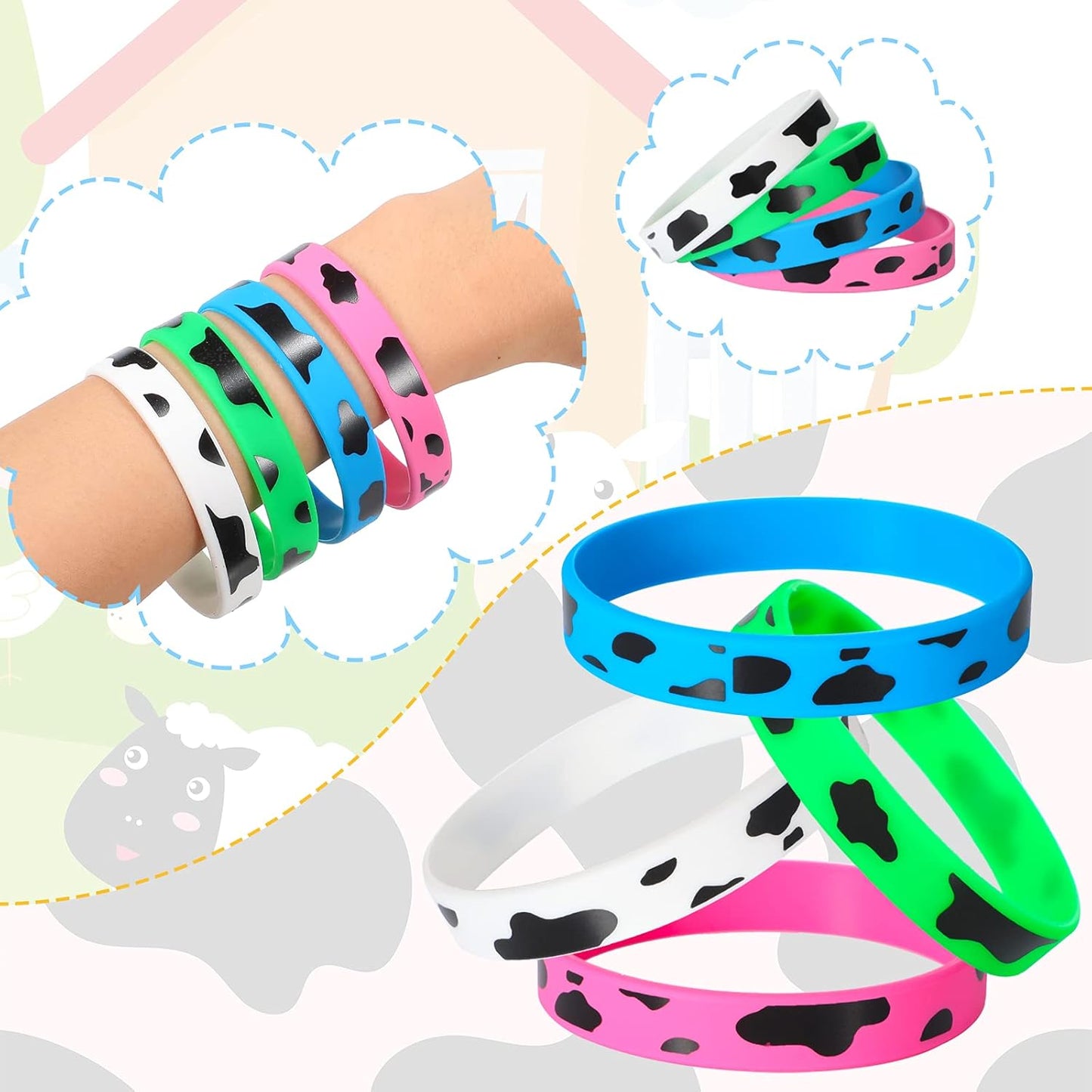 Cow Print Silicone WristBands