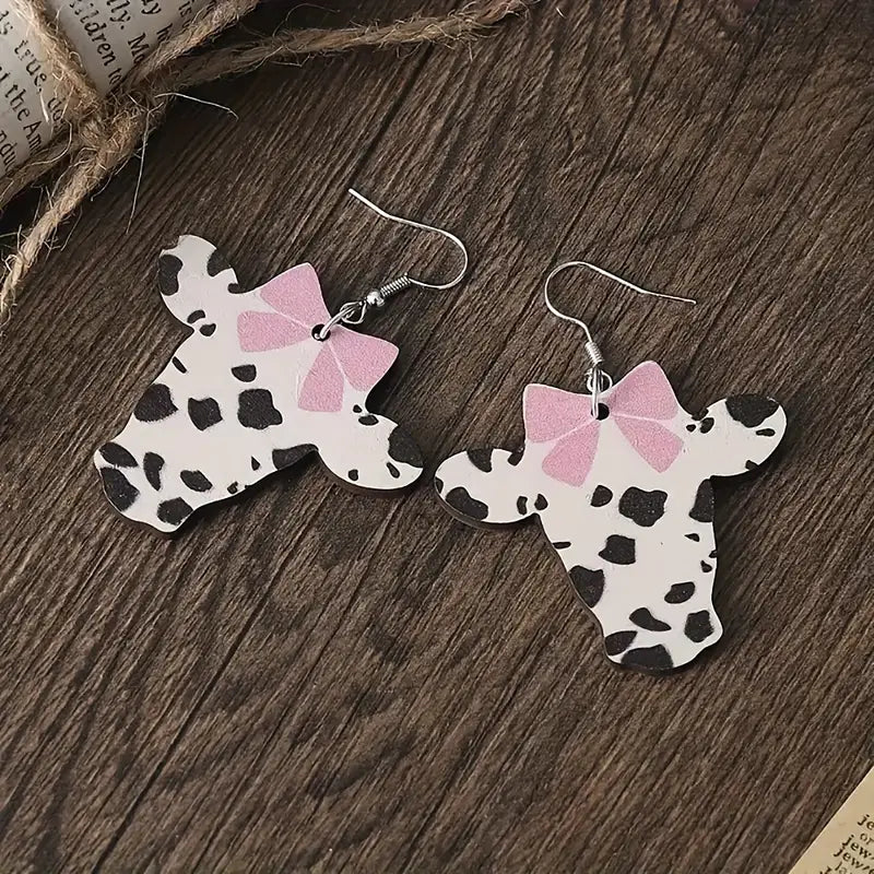 Pink Bow Earrings