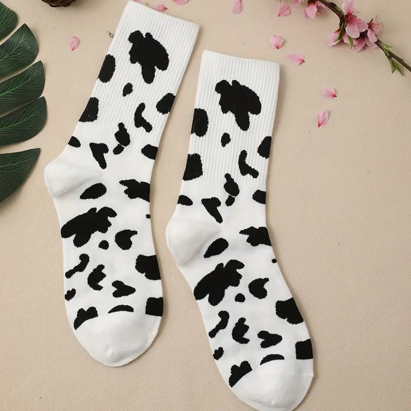 Cow print socks