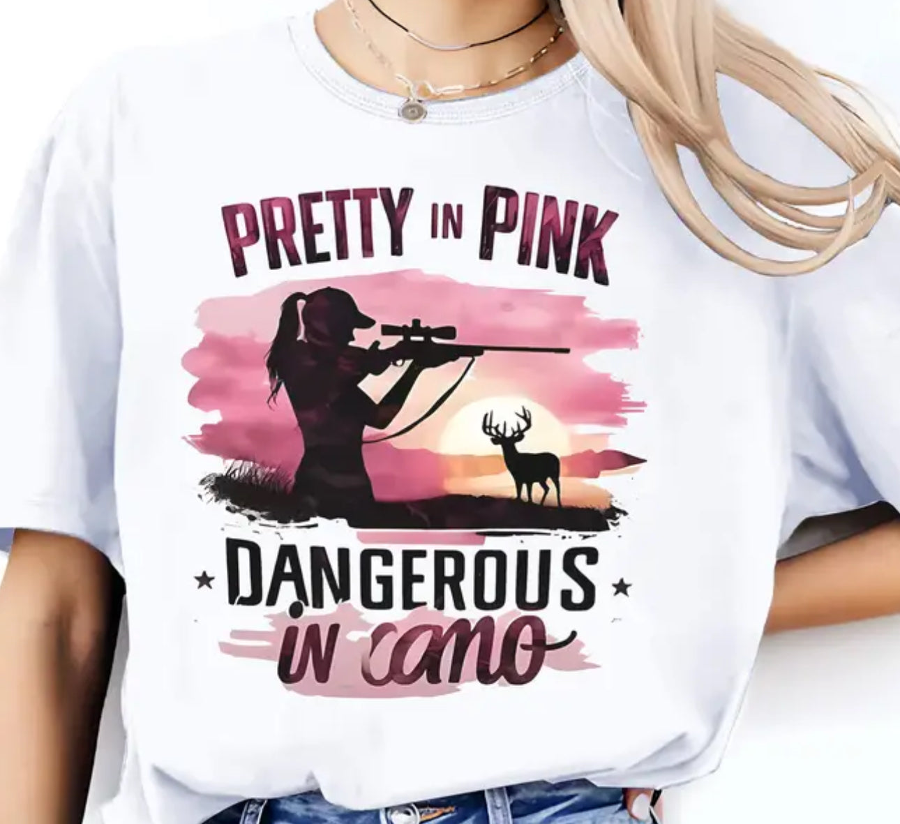 Pretty In Pink Dangerous in CAMO Graphic Tee