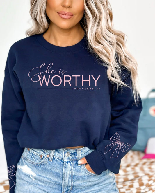 She Is Worthy w/ Double Sleeve