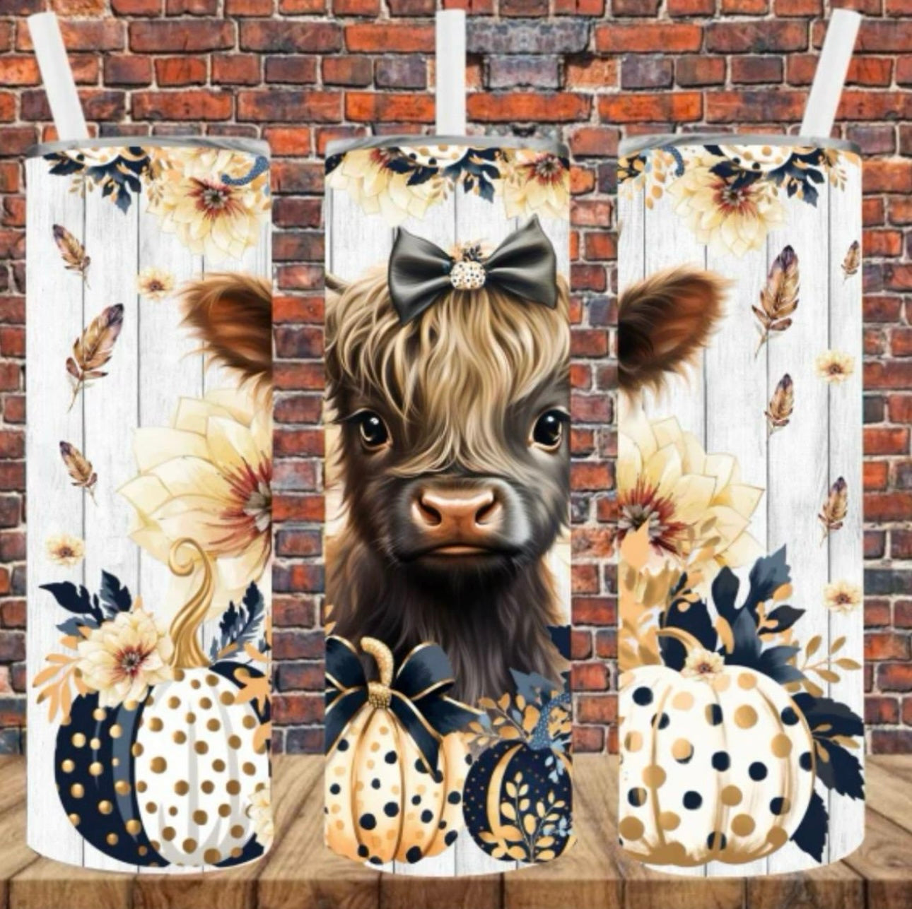 Fall Highland cow feathers