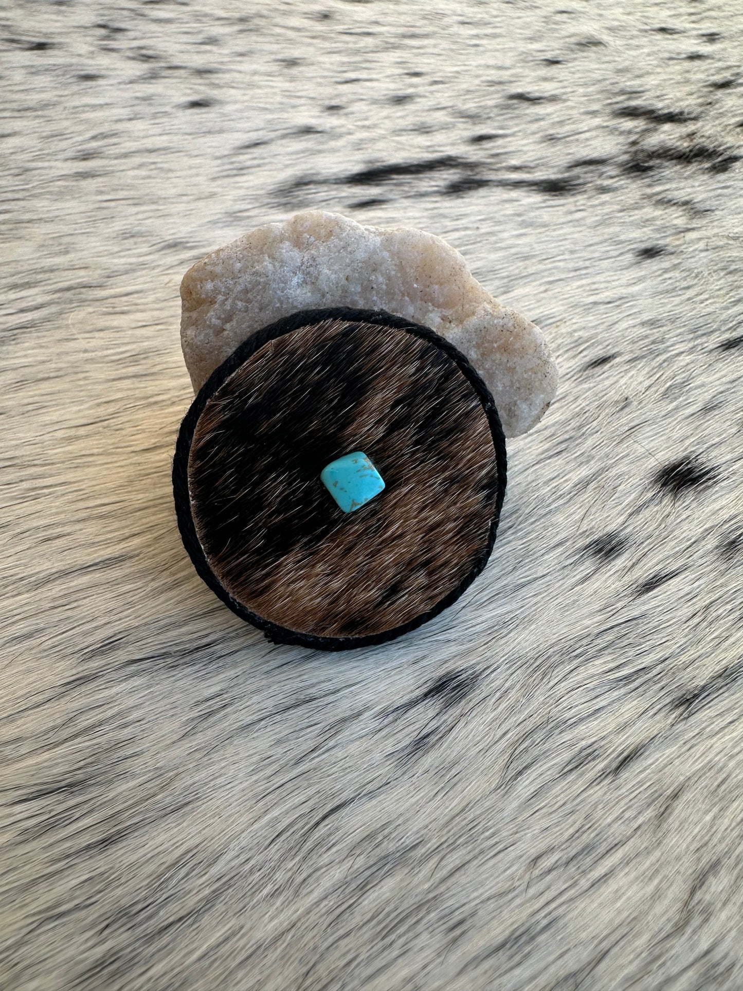 Genuine Cowhide Turquoise Pop Sockets