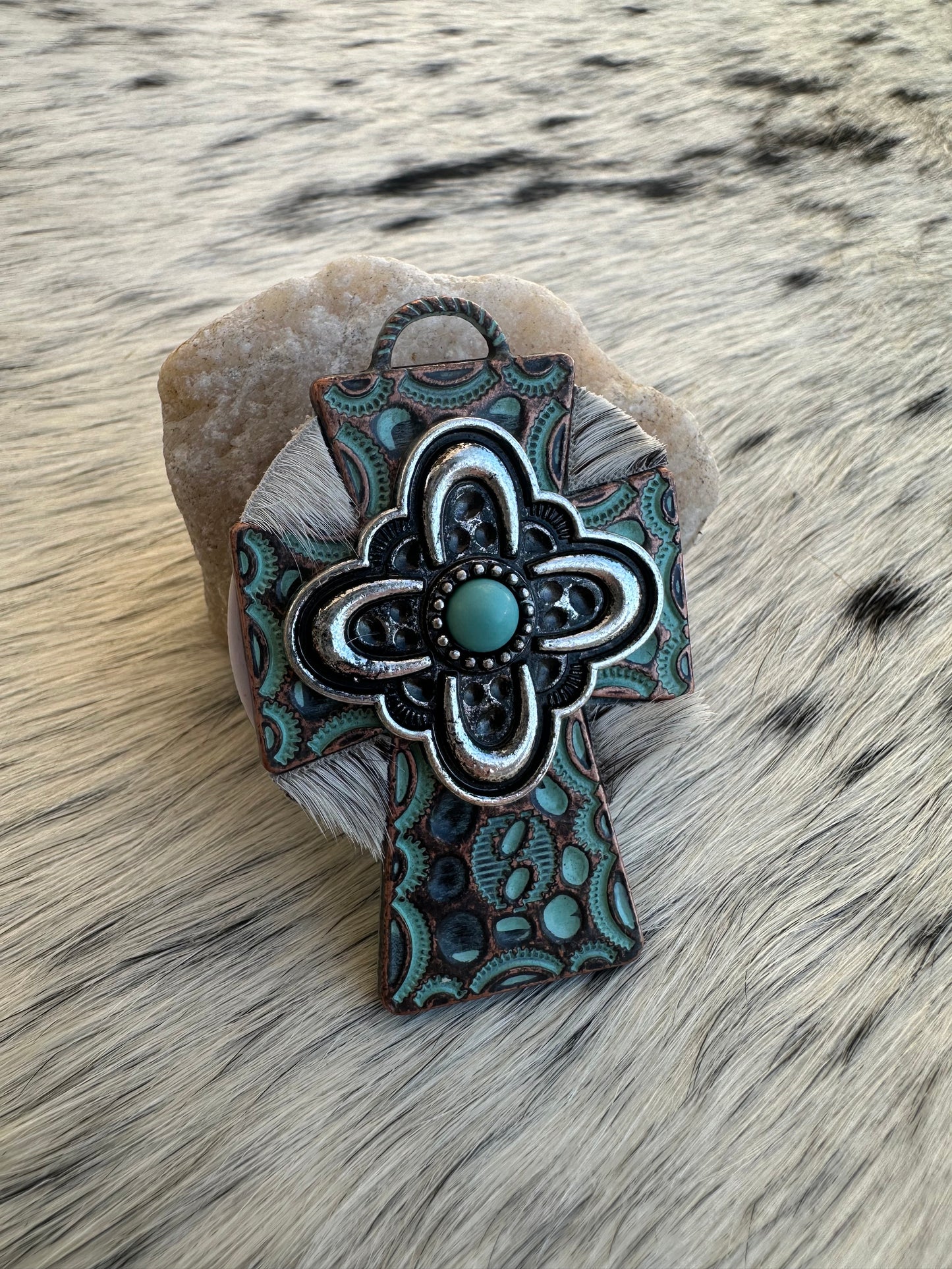 Genuine Cowhide Cross Pop Sockets