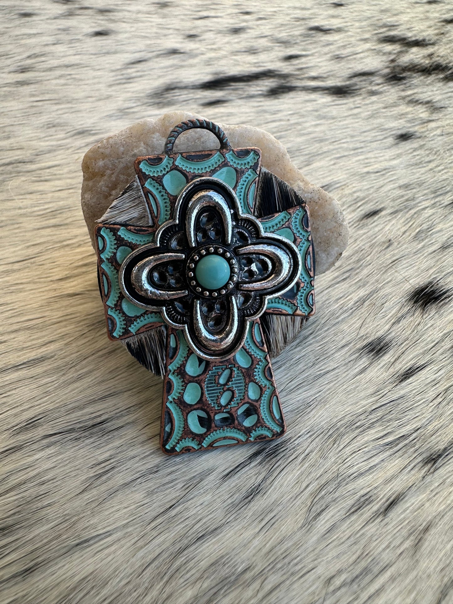 Genuine Cowhide Cross Pop Sockets