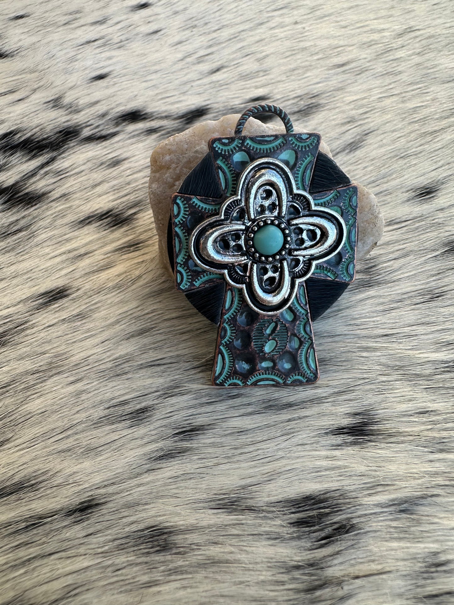 Genuine Cowhide Cross Pop Sockets