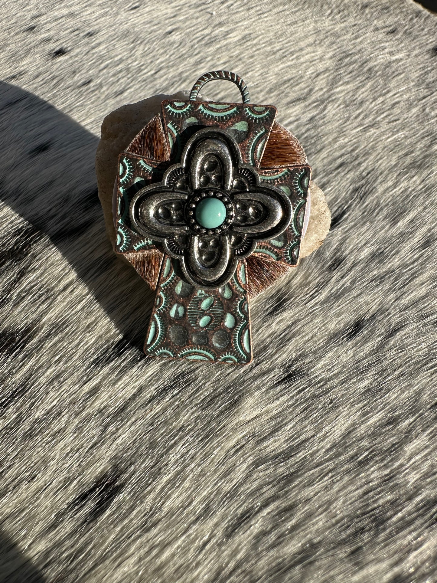 Genuine Cowhide Cross Pop Sockets