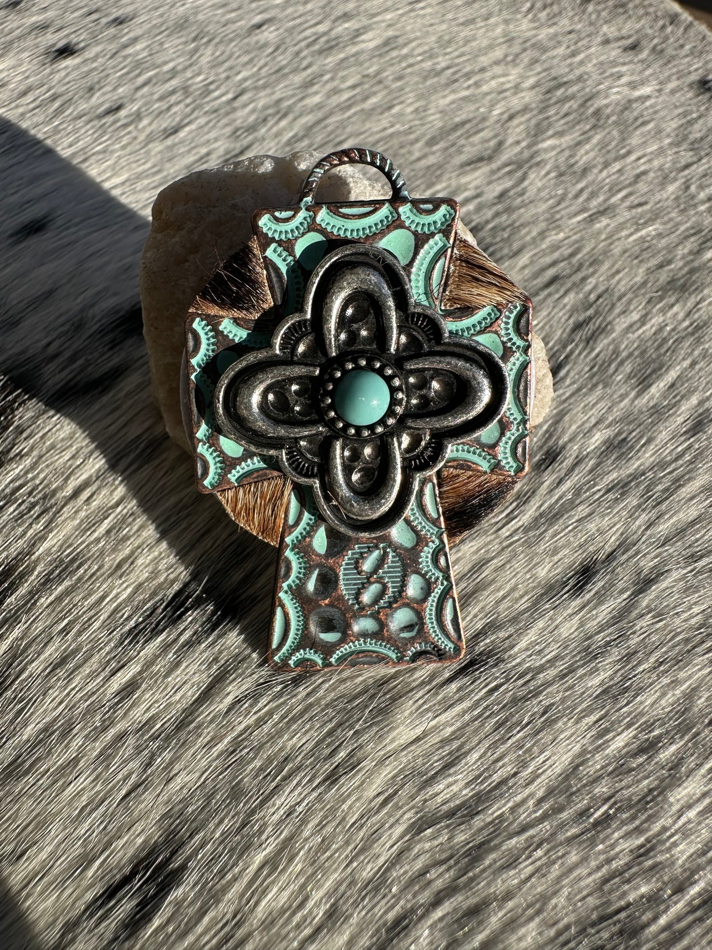 Genuine Cowhide Cross Pop Sockets