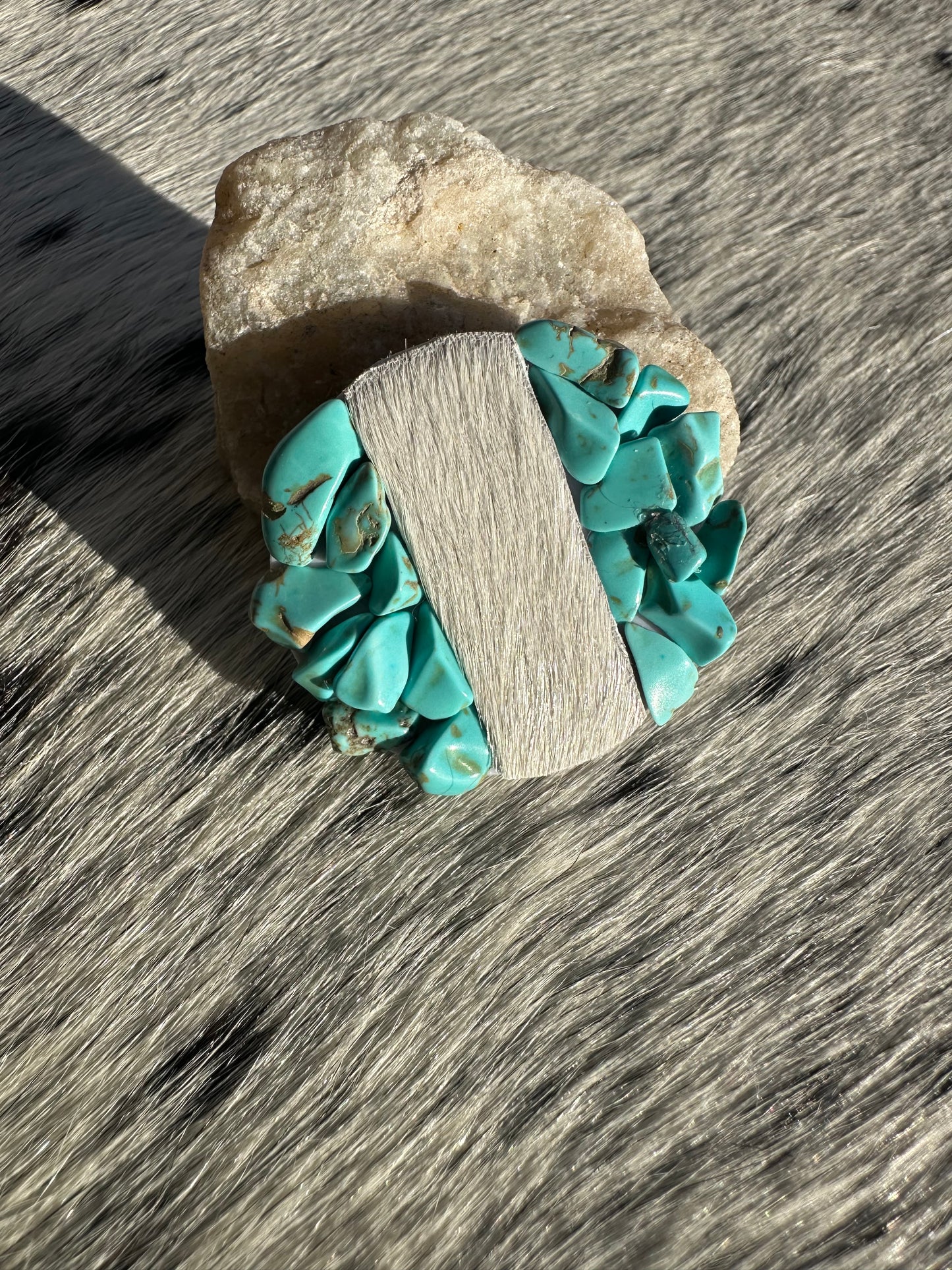 Genuine Cowhide Turquoise Pop Sockets
