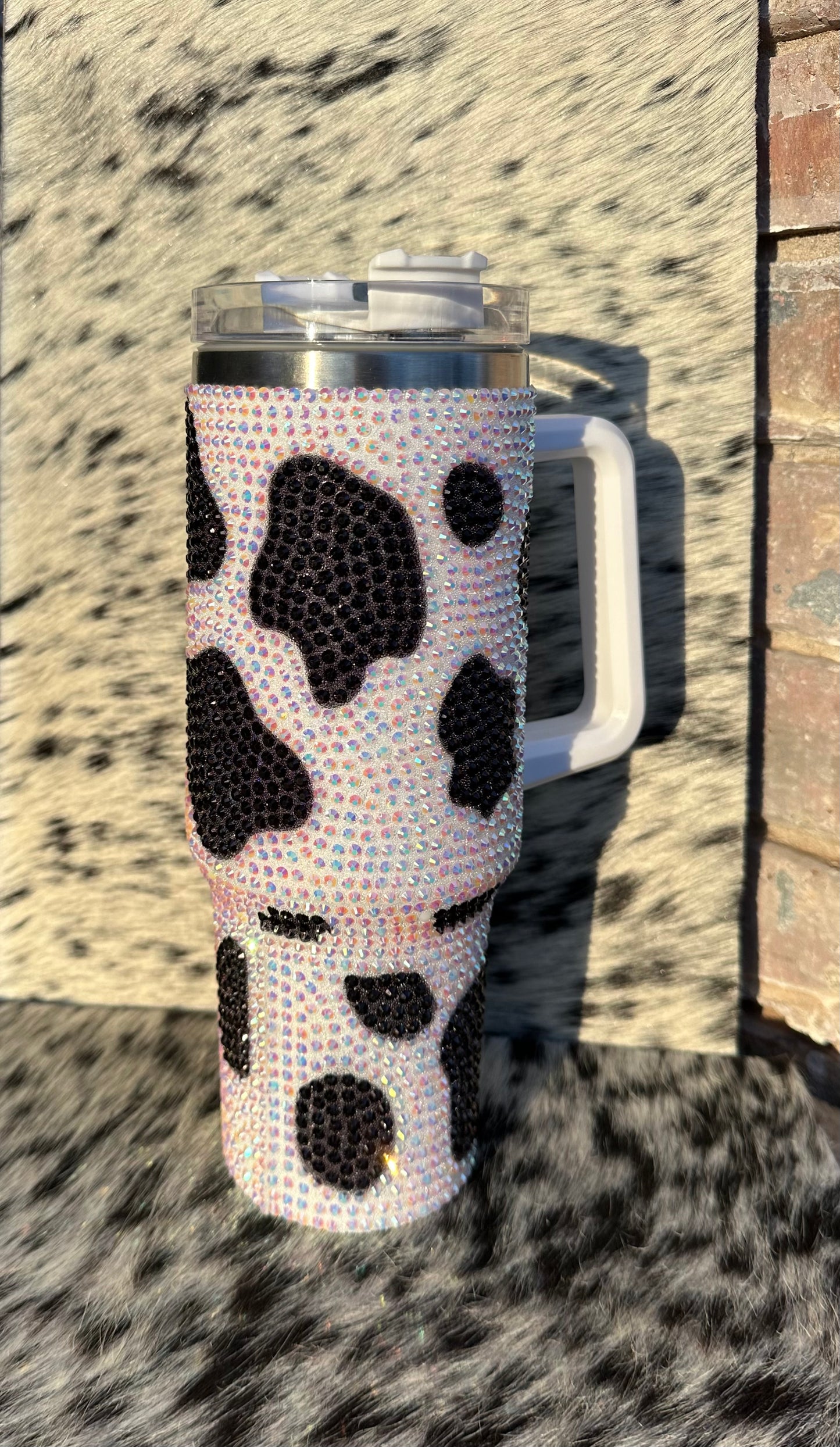 Cow Print RhineStone Tumblers