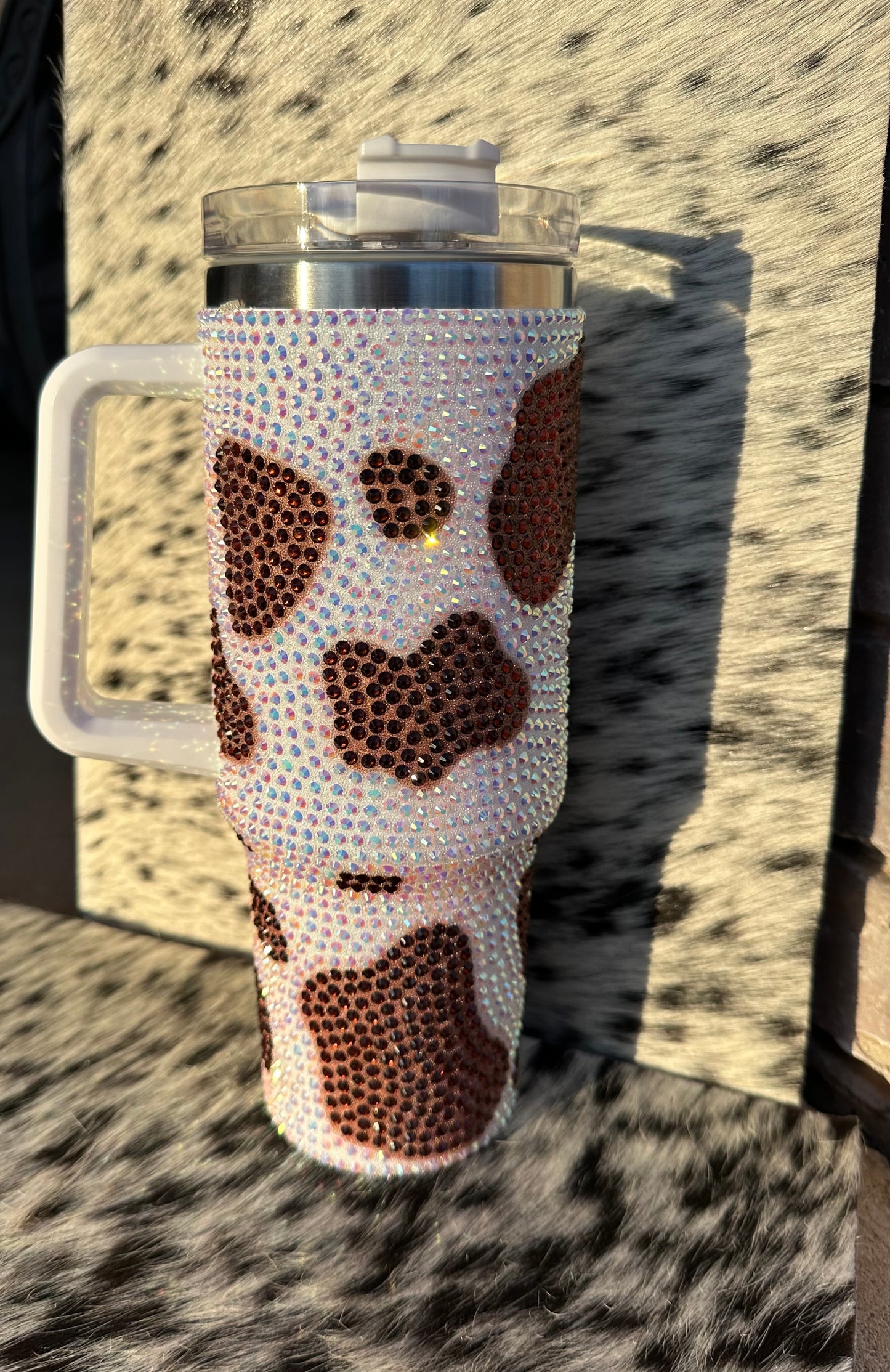 Cow Print RhineStone Tumblers