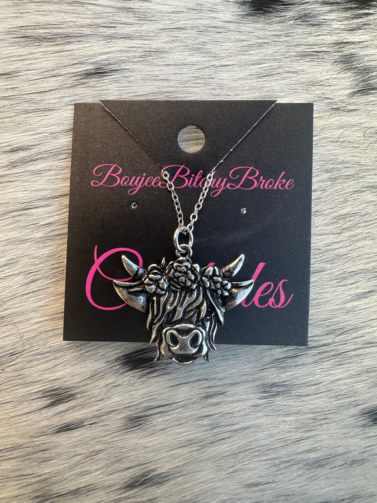 Highland Cow head Necklace