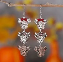 Highland cow Bow Earrings