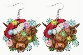 Wooden Snowflake Earrings