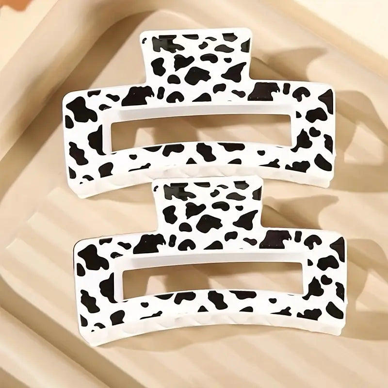 Cow Print Hair Clippies