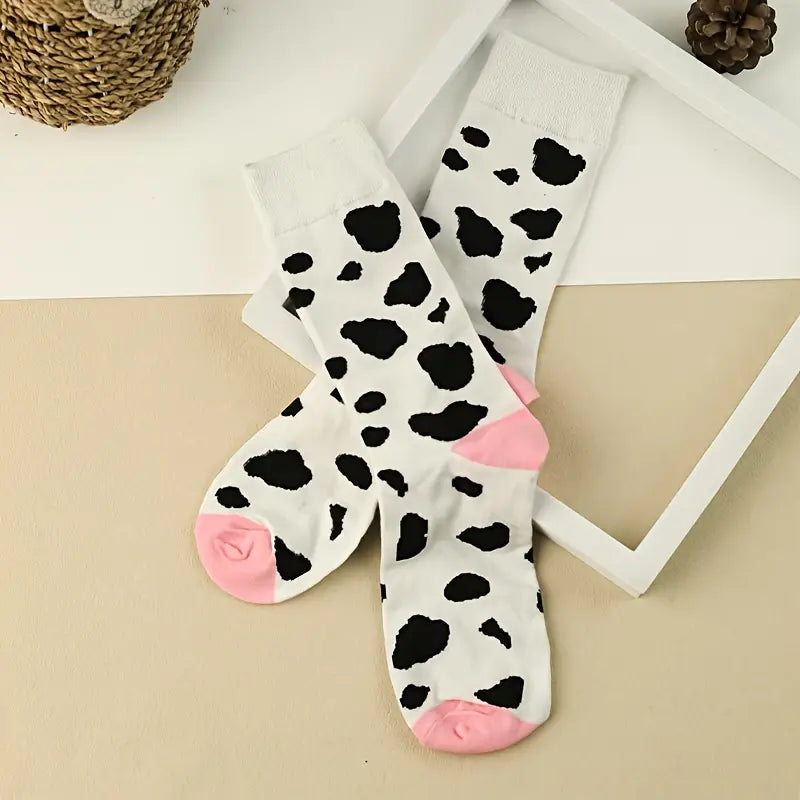 Cow print socks