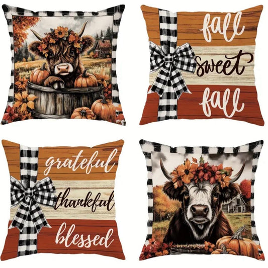 4pc Velvet Throw Pillow Covers