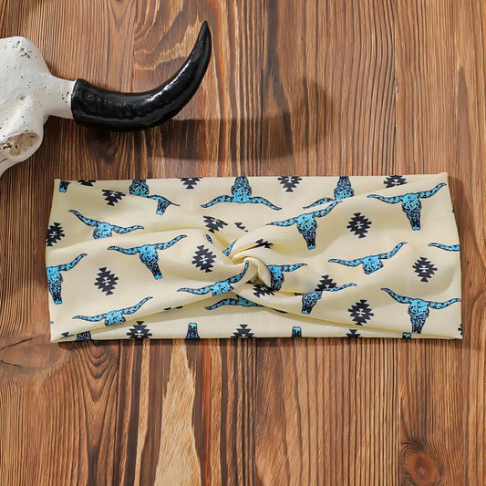 Beige Bull Head Headband