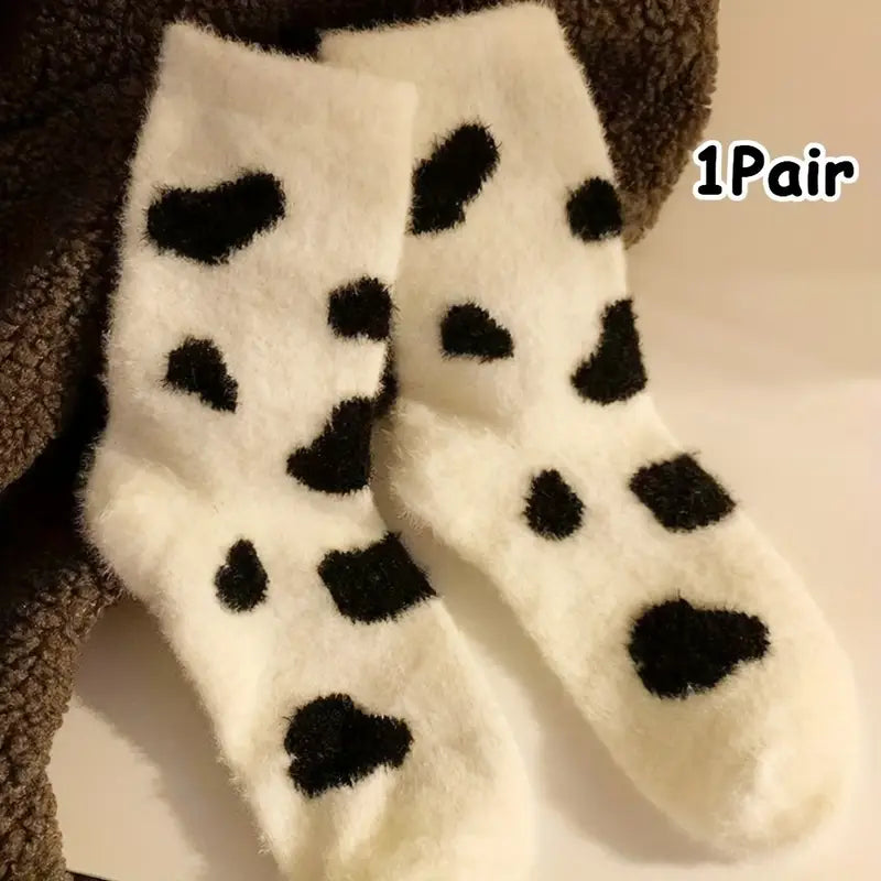 Cow print socks