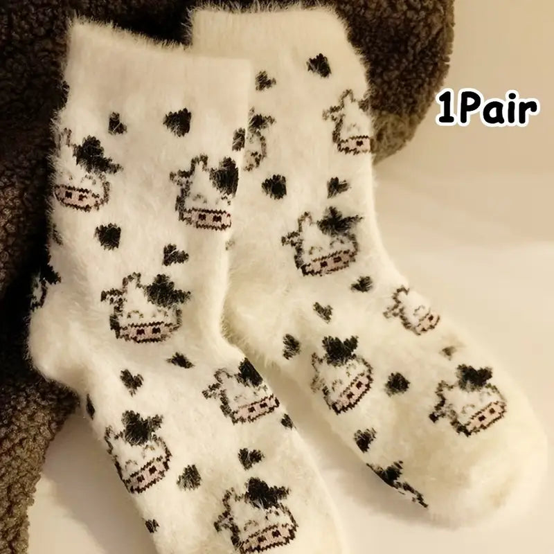 Cow print socks