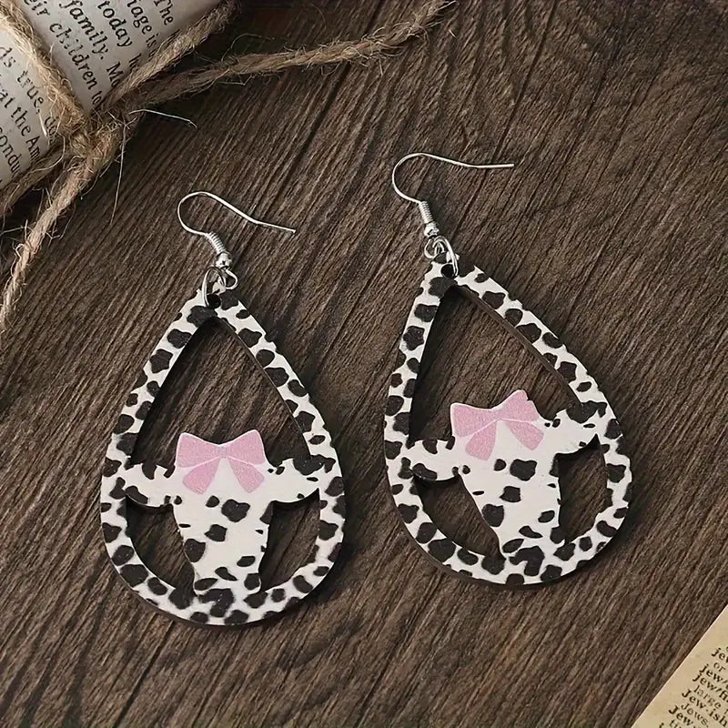 Pink Bow Earrings
