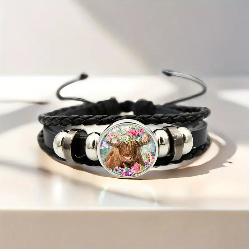 Highland Cow Floral Bracelets