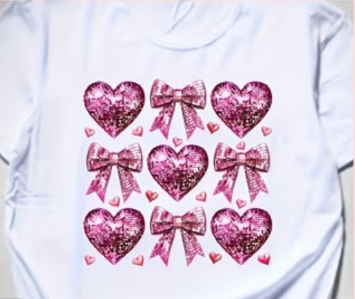 Disco heart bows