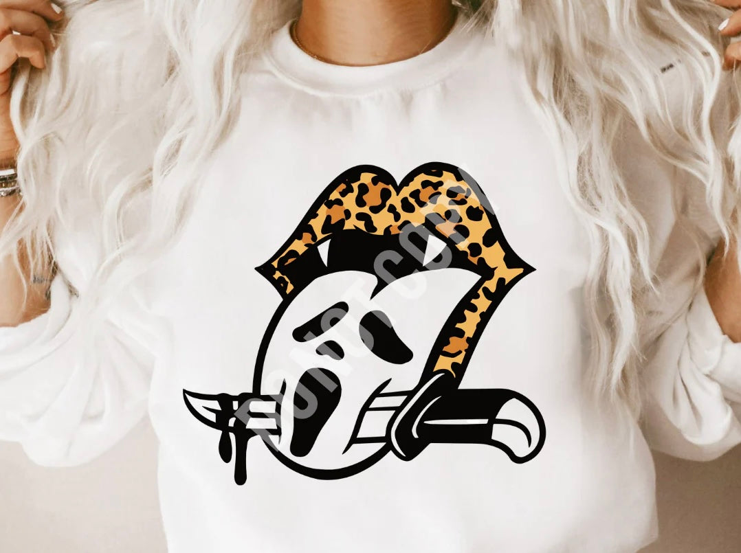 Ghost face vampire lips Graphic Tee